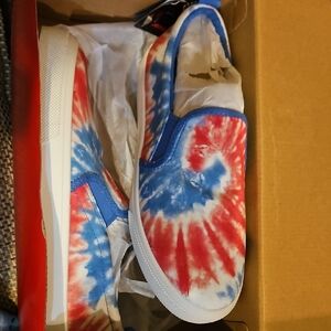 Skechers Womens Tie-Dye Slip-On Shoes